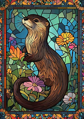 Stained Glass Otter