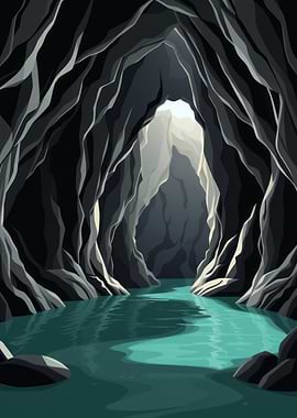 Cave Entrance with River
