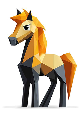 Low Poly Cartoon Pony