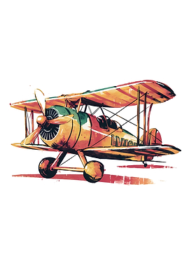 Vintage Biplane Illustration