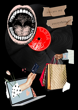 Vinyl Vibes – Mixed Media Collage Art