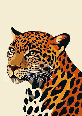 Minimalist Leopard Portrait