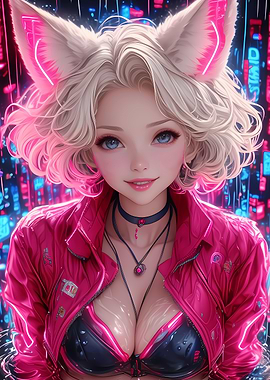 Cyberpunk Anime Cat Girl