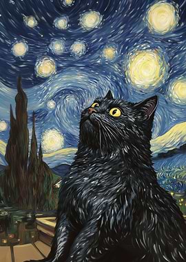 Starry Night Cat
