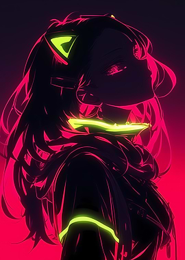 Neon Anime Girl