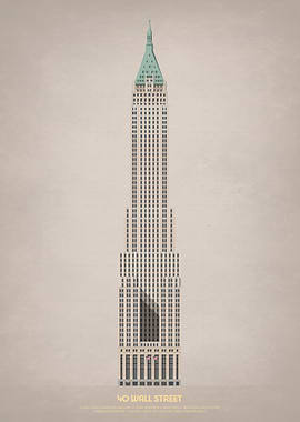 40 Wall Street Skyscraper Illustration