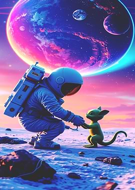 The Young Astronaut And The Alien Pet