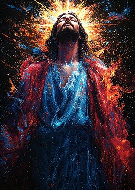 Jesus in Paint Splatter
