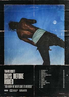 Travis Scott Days Before Rodeo ' Poster, picture, metal
