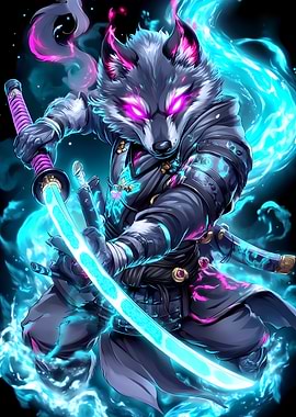 Wolf Samurai Warrior