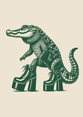 Retro Alligator in Platform Boots