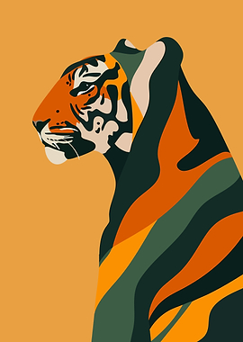 Tiger Abstract Art