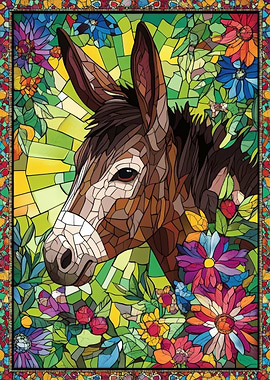 Donkey Mosaic Art