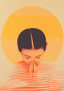 Woman in Striped Light