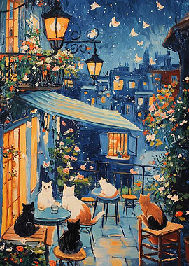 Cats on a Parisian Balcony