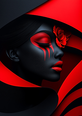 Red and Black Portrait