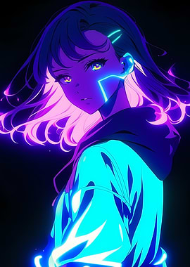 Neon Anime Girl