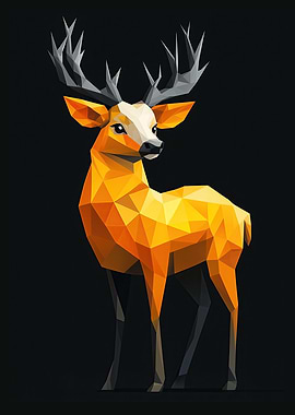 Geometric Deer Wall Art