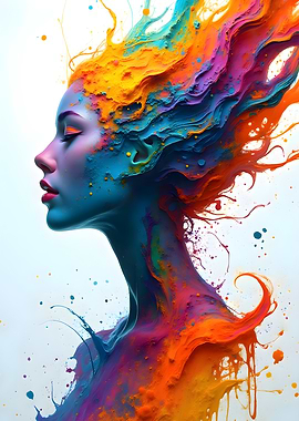 Abstract Colorful Woman