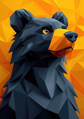 Geometric Bear Poster