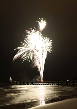 Fireworks Over the Sea