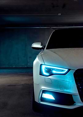 Audi White Car Headlights