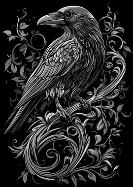 Raven in Floral Design