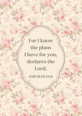 Jeremiah 29:11 Bible Verse Christian Wall Art