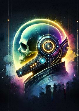 Cyberpunk Daft Skull Astronaut