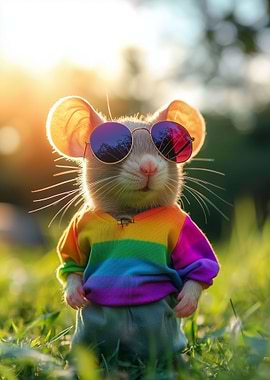 Cool Mouse In Tie-Dye