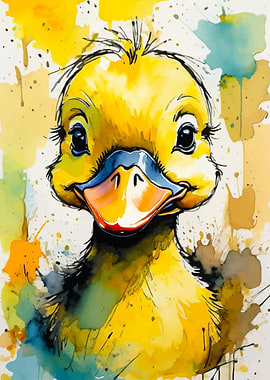 Cute Duckling Watercolor