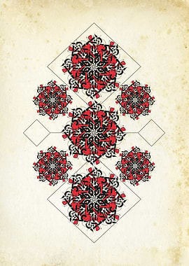 Red and Black Mandala Art(Calligraphic Ornament)