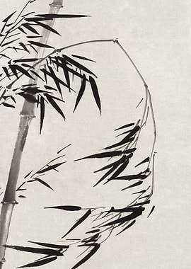 Black Ink Bamboo Painting