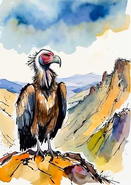Vulture on Mountaintop
