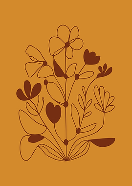 Minimalist Floral Line Art Earthy Botanical