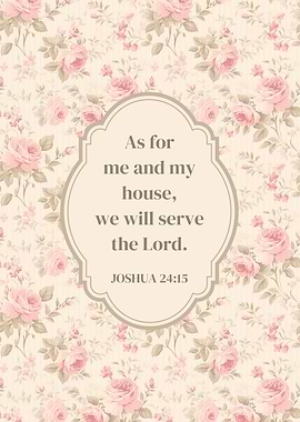 Joshua 24:15 Floral Print