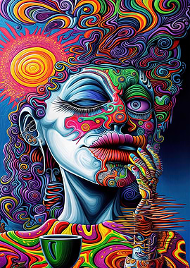 Vivid Psychedelic Dreams - Surreal Abstract Portrait