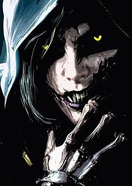 Skeletal Figure with Glowing Eyes