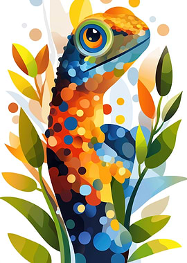 Colorful Lizard Art