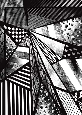Black and White Geometric Abstract