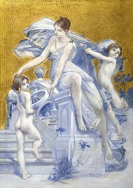 Angel and Woman in Blue