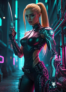 Cyberpunk Women Warrior