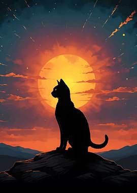 Black Cat Sunset