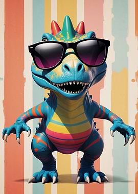 Cool Dinosaur with Sunglasses