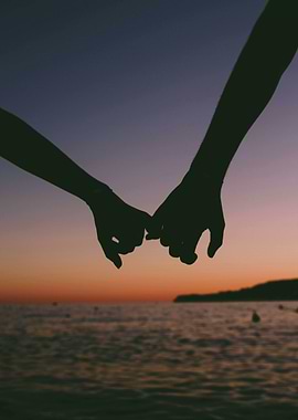Silhouette of Hands at Sunset