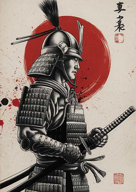 Samurai Warrior Illustration