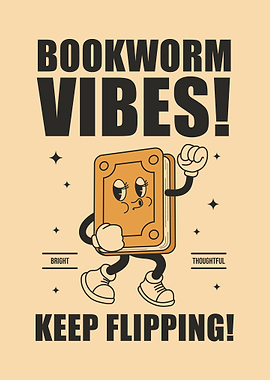 Bookworm Vibes Retro Design