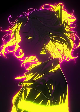 Neon Anime Girl