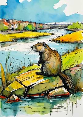 Nutria Watercolor
