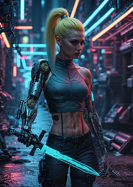 Cyberpunk women Warrior